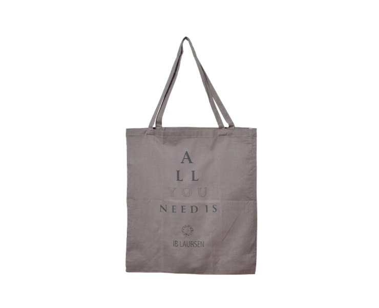 Cotton gray printed letters laundry bag
